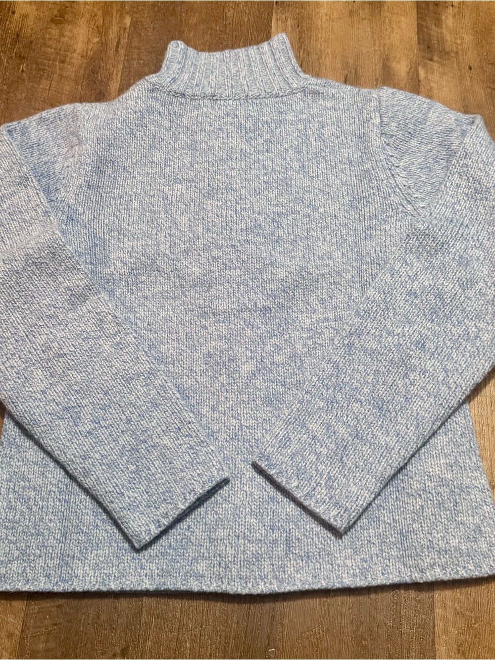 Women's Light Blue Marled Zip Up Sweater